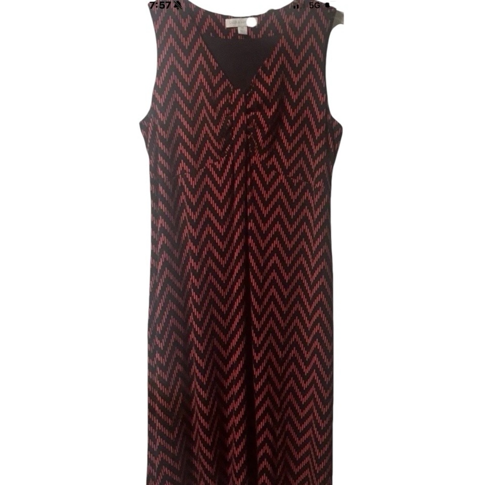Laura Ashley ~ Women’s ~ Dress ~ 1X ~ Red & Black ~ Sleeveless